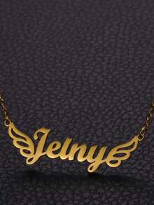 Customized Angel Wings Pendant Necklace, Personalized Name, Perfect Gift For Family, Friends, Christmas, Halloween, Valentine's Day - Multicolor - View 3