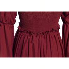 Vestido de disfraz medieval y renacentista, vestidos de época victoriana y regencia para mujeres - XX-Grande / XXX-Grande + Rojo Vino - View 5