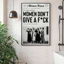 1件，帆布墙画，带框墙饰，复古报纸墙画，复古黑白海报，时尚报纸艺术，海报印刷品，鸡尾酒会墙画，学院风艺术品，房间装饰，宿舍装饰，卧室装饰，浴室装饰，客厅装饰，办公室装饰，时尚海报 - 彩色 - 查看 11