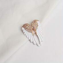 Creative New Diamond Encrusted Angel Wings Men Women Brooch Fashion Accessories Pin - 白色 - 查看 3