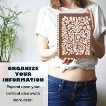 BearCake Aesthetic Spiral Notebook Journal For WomenFloral Notebook Notebooks for Work Note Taking Boho journal Notebook Brown pure pattern College Writing Notebook for Gifts Spiral Notebook 5.5x8.3 - como en la foto - Ver 5