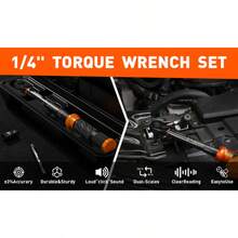 1/4" Torque Wrench Snap Socket Professional Drive Click Ratcheting Extension Bar - 1 - View 2