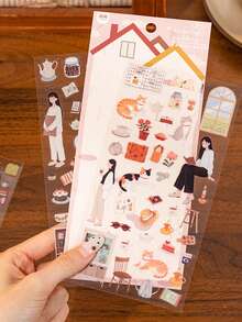 2张自然主题贴纸，星空图案，创意人物及生活方式图案，适用于剪贴簿、手账装饰、DIY手工、剪贴簿用品、趣味贴纸、笔记本电脑贴纸、Kindle手机贴纸 - 彩色 - 查看 3