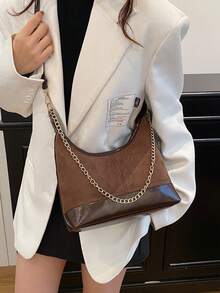 高品质简约百搭单肩手提包，复古水桶包，风格高级，2025秋冬新款 - 咖啡 - 查看 3