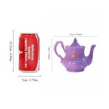 Juego de té para niñas pequeñas de 21 piezas, juego de té para niños, que incluye tetera, galletas y comida simulada, accesorio de juguete para fiestas de té para niños pequeños, color aleatorio, gran regalo para niños y niñas - Morado - Ver 7