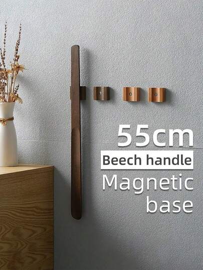 55cm Long Shoe Horn, Easier To Put On Shoes, Magnetic Wooden Shoe Horn, No Need To Bend Over, Shoe, Spring Summer Picks, Brides Maid Gifts, Room, Bedroom Decor, Bedroom Decor, Beach, Travel, For Men, For Women, Vacation,Women's Day,Travel Essentials,Wedding Favours,Y2k,Bedroom,Car Accessories Women,Kitchen Decorcute Stuff