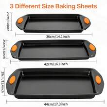 LOLLICY 5-Piece Kitchen Baking Set - Orange Silicone Non-Slip Handles, Including Non-Stick Baking Sheet, Heavy-Duty Carbon Steel Baking Tools, Optional Cake Pan, Baking Supplies Shipped From Local Warehouse, Suitable For Daily Home Cooking, Indoor Parties, And A Thoughtful Gift For Women. - Black - View 2