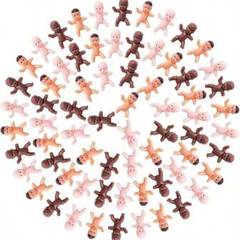 10pcs Mini Baby Figurines, Suitable For Party Decorations, Mini Baby Shower, Baby Shower Supplies, Shower, Ice Cube Games, Party Decorations, Holiday Gifts