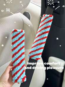 2pcs Car Seat Belt Shoulder Pads, Dopamine Lamb Wool Protective Covers, Car Decor Accessories