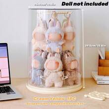 1PC Plush Dolls 360° Rotating Storage Box For La-Bubu , Acrylic Dustproof Collection Cabinet, Doll Pendant Cylindrical Rotating Display Stand, Perfect For The Monsters Plush Toys (Dolls Not Included), Plush Toy Rotating Display Case|Toy Storage Organizer,Toy Display Case,The Perfect Christmas Party Gift - Multicolor - View 18
