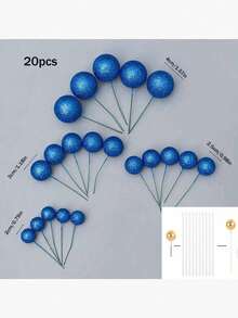 20 Stücke Schaumstoffkugel Tortendekoration, vier Größen und mehrfarbige gemischte Schaumstoffkugeln, Geburtstag, Hochzeit, Junggesellinnenabschied, Taufe, Gender Reveal Party, Rentnerparty, Themenparty Tortendekoration, passend, verschiedene Farben zur Auswahl, geeignet für verschiedene Anlässe (Bitte nach Anbringen des weißen Schlauchs verwenden. Die kugelförmige Oberfläche sollte den Kuchen nicht berühren.)