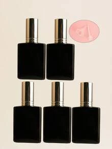 مجموعة من 3/5/10/20 قطعة من زجاجات الرذاذ المسطحة السوداء القابلة لإعادة التعبئة سعة 15 مل، رشاشات محمولة للتونر/العطر، أغطية رشاش باللون الذهبي الوردي/البنفسجي/الوردي، مع قمع وأداة إعادة التعبئة مضمنة - متعدد الألوان - مشاهدة 13