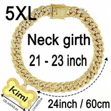 1pc Customized Luxury Rhinestone Dog Cuban Link Collar, 1.3cm Wide Hiphop Pet Necklace, Suitable For Small/Medium/Large Dogs, Pet Accessories & Gift, Can Engrave Pet Name, Phone Number, Anti-Lost Ornamental,Engraved Stylish,Fashion,Colorful,Vintage,Cute,Contracted,Cuties Custom,Unique,Customized,Personalized Pet For Anniversaries,For Birthdays,Pet Supplies,2025 Halloween Accessories,Fall Décor