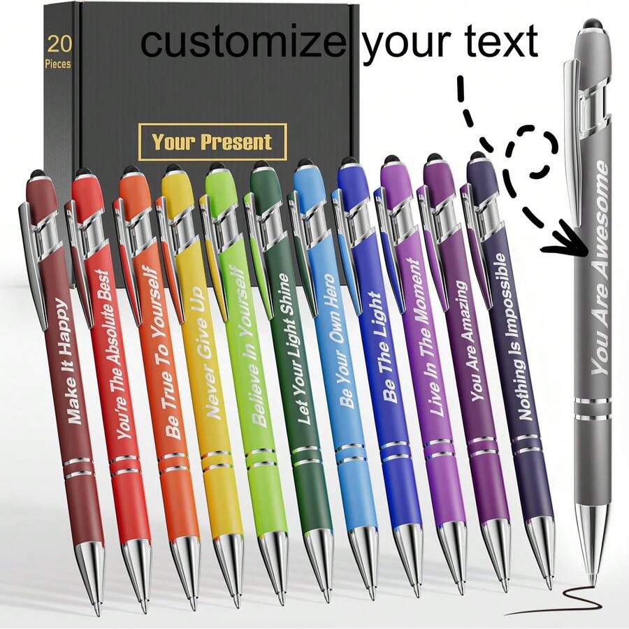 Customized Fun Satirical Ballpoint Pen, Personalized Message, Office Touch Screen Handwriting Pen Encouragement, Compatible With Screen Touch Function, Perfect For School, Office And Christmas Greetings - Multicolor - View 1