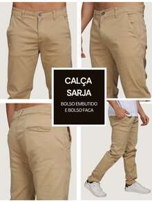 Men's Twill Pants Kit Men's Pants With Lycra Elastane - 灰色 - 米色 - 查看 4