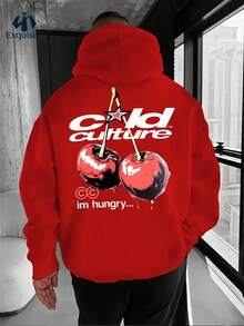 Sudadera con capucha blanca oversize para hombres con estampado de cultura cool en la espalda y patrón de vodka de cereza - Estilo holgado, tejido de poliéster, adecuado para primavera y otoño, estilo casual de calle, adecuado para fiestas y uso diario (lavable a máquina) - Diseño de declaración llamativo, tela ligeramente elástica, corte holgado, patrón de letras de moda, fácil de combinar, adecuado para capas en clima frío, resalta la "cultura cool", ropa de otoño para mujer, zapatos, sudaderas con capucha, pantalones, zapatos de hombre, sudaderas con capucha, sudaderas de hombre, camisas de manga larga de hombre, sudaderas con capucha de hombre, pantalones de chándal, sudaderas de mujer, sudaderas de otoño de mujer, pantalones de chándal de hombre, sudaderas divertidas, manga larga, sudaderas de mujer - Blanco - Ver 7