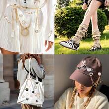 72Pcs Junk Socks Charms Kit, Gold Brooches And Pins Women, Pearl And Sock Charms With Safety Pins, Accessories Decorating And Personalizing Socks Clothes Hats Shoes Scarf Shawl - Vàng - Xem 5