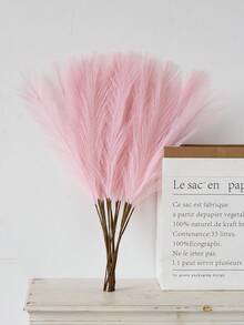 10Pcs Artificial Cattail Reeds, Tall And Fluffy, DIY Artificial Flowers, Cattail Grass, Bohemian Style Decoration, Suitable For Wedding Party Decoration, Home Living Room And Bedroom Decoration, Vase Flower Arrangement, DIY Photography Props, Birthday And Graduation Gifts, Autumn Decoration. - Multicolor - View 4