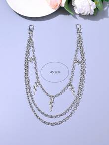 1pc Punk Style Skeleton, Snake Sword, Star, Planet Charm Multi-Layer Chain Pants Chain, Fashion Waist Chain Decoration, Unisex, Suitable For Halloween, Music Festivals - I Style - View 2