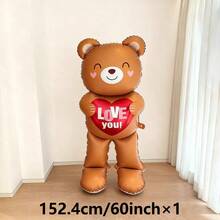 9/5/2/1 قطعة بالون دب تيدي بشكل قلب مع نص "أحبك" بطول 60 بوصة، بالونات قلب أحمر فويل بقطر 18 بوصة/32 بوصة للزفاف الوردي والبني، ديكور عيد الحب، الذكرى السنوية، حفل استقبال العروس، حفلة عيد الميلاد - لا يحتاج لطاقة، عيد الأم، - متعدد الألوان - مشاهدة 14