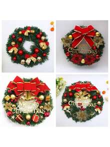 1 pezzo Ghirlanda natalizia da 30 cm, decorazione per il Ringraziamento, decorazione per interni/esterni (pigne e fiocchi di neve), ghirlanda natalizia fatta a mano per la porta, decorazione per feste natalizie, adatta per decorazioni natalizie domestiche, decorazione natalizia, regalo di Natale, regalo per il Capodanno cinese, uso interno/esterno, decorazione atmosfera natalizia, ciondolo ghirlanda albero di Natale, accessori decorativi per la Vigilia di Natale - Multicolore - Visualizzare 4