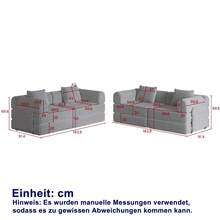 Chenille 2-In-1 Sofa Bed With Armrest Storage Pocket, Three Metal Frames And Multiple Configuration Options - Grey + Chenille + 4 Seat - View 4