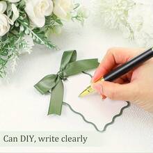 24pcs Scallop Name Cards For Table Settings DIY Wedding Place Card Holders With Ribbons, Includes 24 Blank Cards And 24 Ribbons Of String New Year - Multicolor - View 5