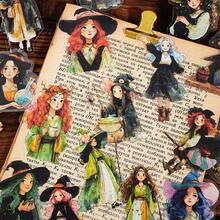 15张/袋贴纸，“魔法秘密收藏系列”，复古神秘魔法主题PET贴纸，剪贴簿用品，笔记本配件，相框装饰品，电脑和手机壳，水杯，旧杂志，铅笔盒，桌面装饰贴纸，返校季贴纸，学习用品 - 彩色 - 查看 8
