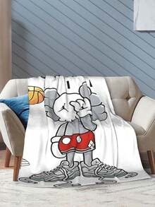 Kawss Kawaii Kaw Blanket The Ultimate Anime Fan Gift - Luxuriously Soft Flannel Blanket, Cartoon Printed Throw For Home, Camping, Travel, Perfect For Christmas & Birthdays - Black - View 6