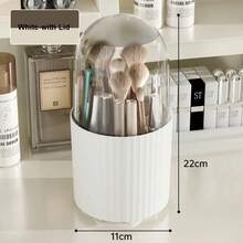 Caja de almacenamiento para brochas de maquillaje, organizador giratorio de 360 grados, soporte para brochas de maquillaje, cubo para brochas de labial y polvo, caja de herramientas cosméticas - Sin tapa - Ver 7