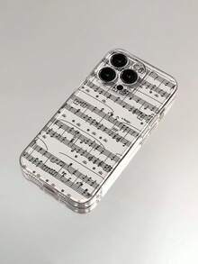 Letter Music Note Painted Transparent Minimalist Fashion Creative Shockproof Phone Case Compatible With IPhone 17/17 Pro/17 Pro Max, 16/11/16 Pro/16 Plus/16 Pro Max/16e, 15 Pro Max, 13/14/12/XS/XR/7G/8P, Galaxy S25/S25 Plus/S25 Ultra, A16/A36/A26/A56/A50/A12/A32 - Multicolor - View 2