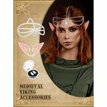 5 Pcs Women Renaissance Costume Medieval Irish Fairy Costume Masquerade Halloween Cosplay - 綠色+大號 - 查看 3
