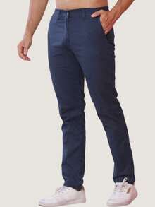 Men's Twill Pants Kit Men's Pants With Lycra Elastane - 海軍藍 - 黑色 - 查看 10