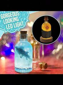 Driftwood Bottle Lamp Resin Mold Set, LED Lamp Shade Silicone Resin Mold With 1 USB-Powered Wooden Lighting Base And 5 Wooden Corks, For DIY Desktop Crafts, Party, Wedding, Desk Lamp And Home Decor, Furniture Ambiance Setting, Creative Gift, Holiday Present For Family And Friends, Bedside Lamp
