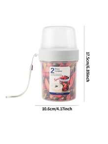 早餐杯 外带杯 谷物和牛奶容器 双层密封酸奶便携杯 谷物燕麦片或水果容器 办公室大学旅行野餐密封食品储存容器，宝宝妈妈，学生，白领必备便携式午餐盒，返校用品