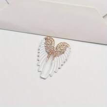 Creative New Diamond Encrusted Angel Wings Men Women Brooch Fashion Accessories Pin - 白色 - 查看 5
