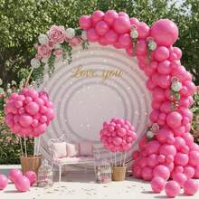 117 Pieces (1 Set) Of Rose Red Party Decoration Balloons Of Different Sizes, Balloon Garland Arch Set, Unique Exploding Star Shaped Balloons, DIY Balloon Tree, Balloon Arch, Birthday, Wedding, Valentine's Day, Holiday Party Decoration, Christmas And New Year Decoration, Wedding Balloon Bouquet, Balloon Set - Multicolor - View 6