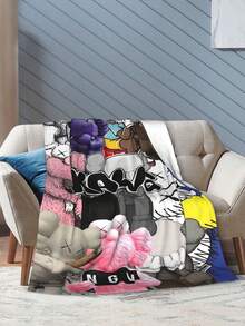 Kawss Kawaii Kaw Blanket Luxury Anime Flannel Blanket - Ultra Soft Cartoon Print, The Perfect Gift For Any Occasion, Christmas, Birthday, For Home, Camping & Travel Use - Black - View 6