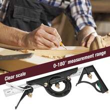 Regla de Ángulo de Acero Inoxidable 0-180° - Herramienta de Medición con Transportador 0.01. Acero Inoxidable, No Se Oxida, Vida Útil Larga. Escala Grabada por Máquina Precisa, Léctura Clara - Multicolor - Ver 1