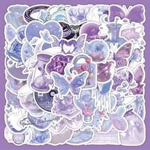 Aronclub Shiny Stickers, Girly Aesthetic, Korean Style, High-Quality Decals For Phone Cases, IPad, Journals - Purple - View 6