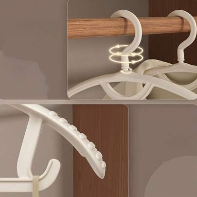 1/3 piezas Perchas de plástico duraderas, extra gruesas, con hombros anchos, gancho giratorio 360°, perchas para ropa antideslizantes, para prendas de adultos, perchas para ropa con hombros anchos y antideslizantes que no dejan rastro, reforzadas, que no se deforman, para secado en el hogar