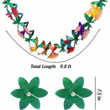 TFKI 2 Pack Tropical Garland Party Decorations 20ft Multicolored Tissue Paper Hibiscus Flower Summer Banner For Birthday Beach Theme Luau Moana Hawaiian Party Supplies Jungle Decor - 紙巾花朵橫幅2件 - 查看 2