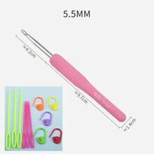 9pcs Crochet Hook Set With Storage Box, Soft Handle Crochet Hooks Set, Knitting Tools DIY Yarn Craft Supplies (Assorted Color Knitting Needles & Stitch Markers)