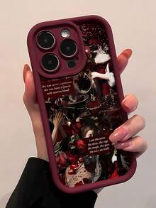 Funda para teléfono Queen of Hearts Artistry. Compatible con teléfonos ,  17,  16 Pro Max,  15 Pro Max,  13 y  12. Fabricada en TPU, ofrece protección contra golpes y caídas. Un regalo ideal para familiares, amigos, parejas, el Día de Muertos y Halloween. - Rojo - Ver 1