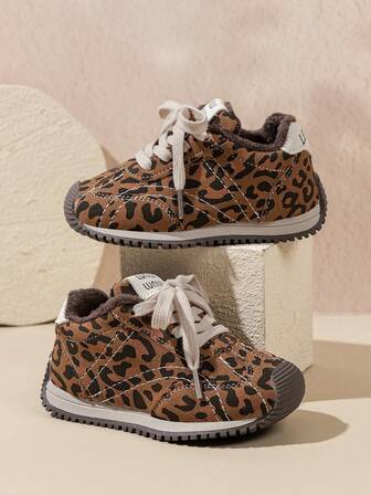 New Kids Anti-Slip Durable Comfortable Fashionable Leopard Print Sports Shoes