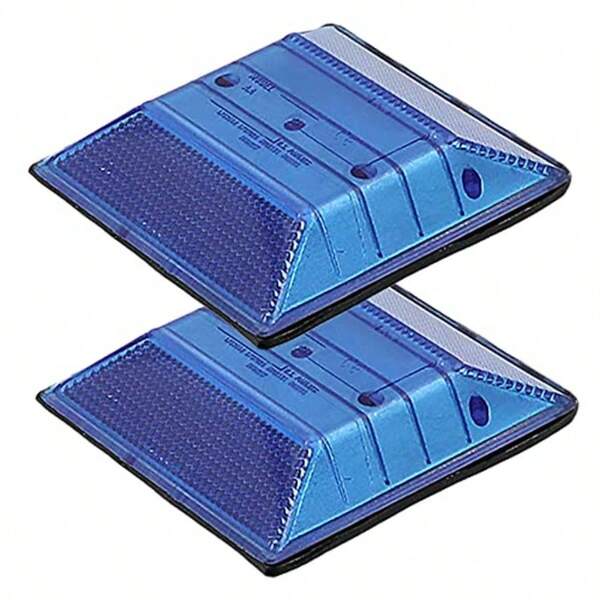 Blue Reflective Road Driveway Marker 2 Pack Fire Hydrant Pavement Markers DOT PeelNStick Reflective Road Marker