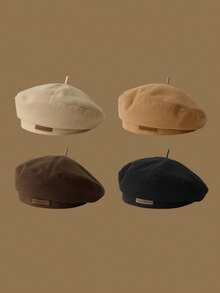 女士贝雷帽，复古风，百搭字母装饰，修饰脸型，八角帽，南瓜帽，秋冬款