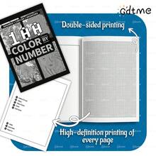 100pcs Digit Coloring Task Series: Mosaic Pixel Art, Halloween Digit Coloring, Secret Pixel Scenes And More, Fun To Improve Focus, Challenging, Suitable For Teens & Adults (11.69x8.26 Inches, 24 Double-Sided Coloring Pages), Christmas Gift, Thanksgiving Gift, New Year Gift, Back To School Gift - Multicolor - View 5