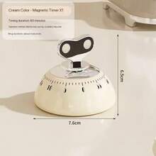 Magnetic Adhesive Timer, Kitchen Cooking Mechanical Timer Reminder, Children's/Students' Timer, Specialized Alarm Clock - White - View 2