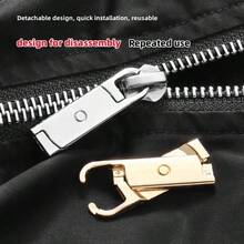 2/4/8个装旋转拉链拉片 - 优质锌合金拉链头，适用于行李箱、夹克、背包、靴子、钱包和外套 - 安装简便，无需工具，可重复使用 - 彩色 - 查看 3